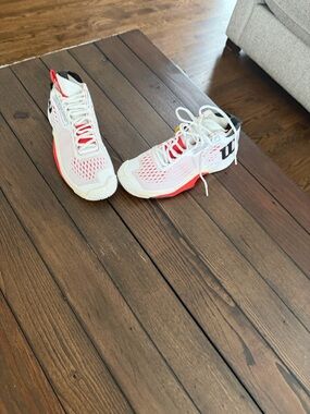 Wilson Kids White and Red Athletic Tennis Sneakers